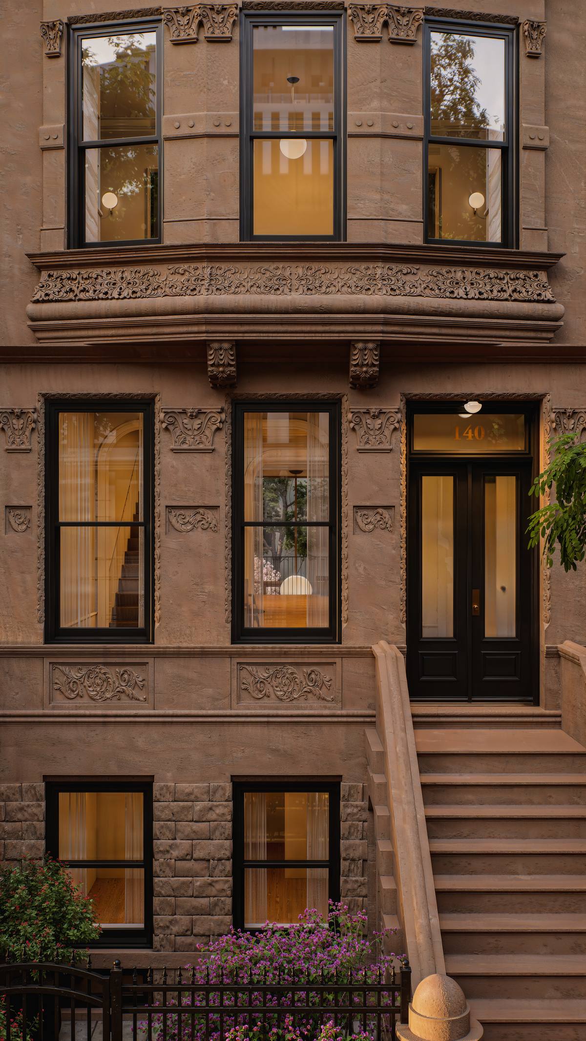 Entry detail with address signage